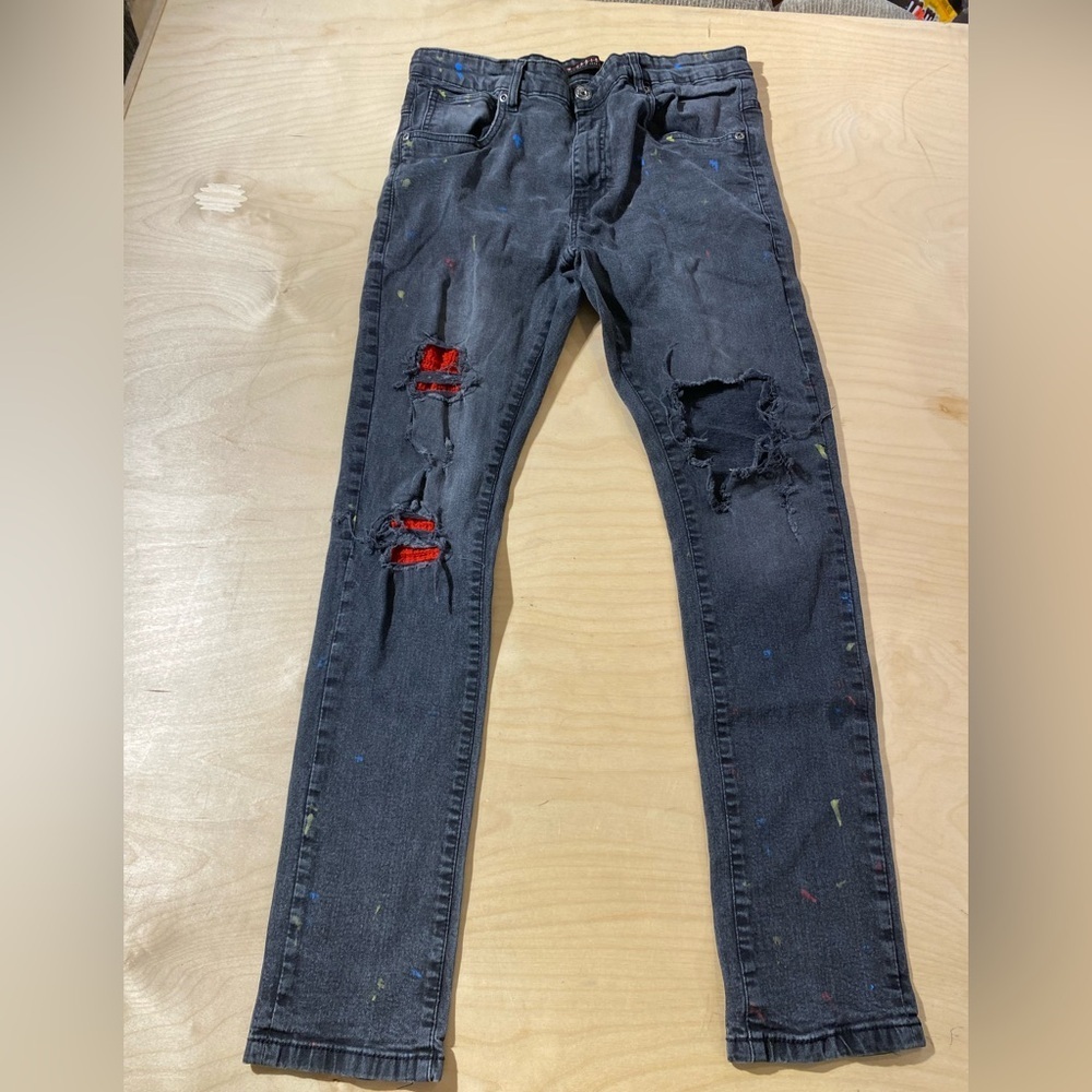 M. Society Men's Distressed Black Jeans 36 x 32 (LO)